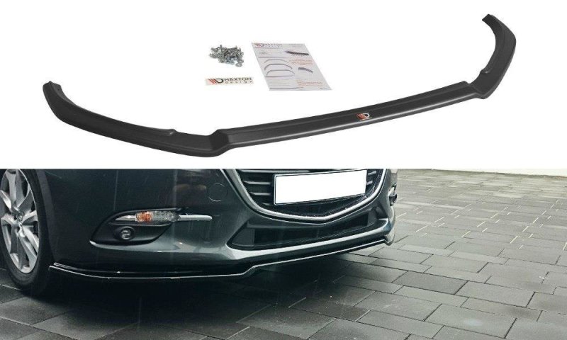 Maxton Front Ansatz für v.1 Mazda 3 BN (Mk3) Facelift schwarz Hochglanz MA-3-3F-FD1-G