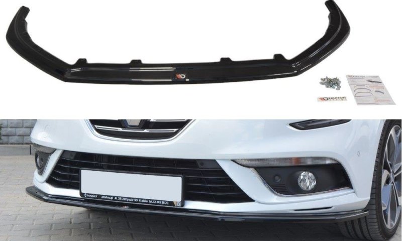Maxton Front Ansatz V.1 für Renault Megane Mk4 Hatchback schwarz Hochglanz RE-ME-4-FD1-G