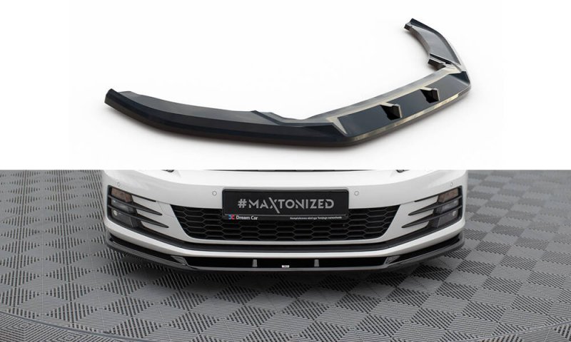 Maxton Front Ansatz V.1 VW Scirocco Mk3 Facelift schwarz Hochglanz VW-SC-3F-FD1-G