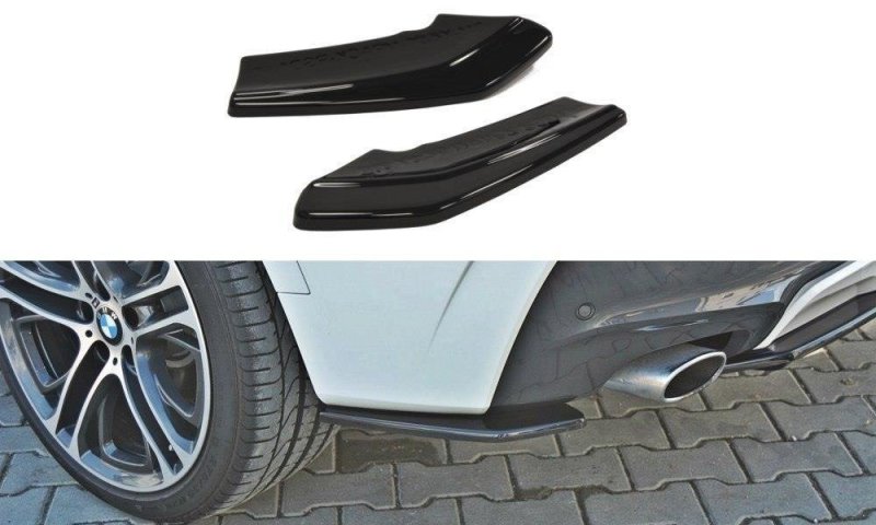 Maxton Heck Ansatz Flaps Diffusor für BMW X4 M Paket schwarz Hochglanz BM-X4-26-MPACK-RSD1-G