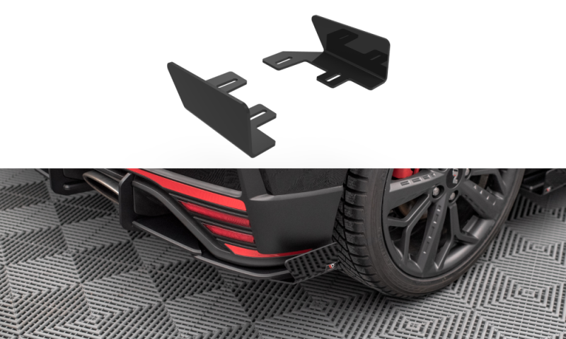 Maxton Hintere Seiten Flaps für Hyundai I20 N Mk3 schwarz Hochglanz HYI203NCNC-RSF1-G