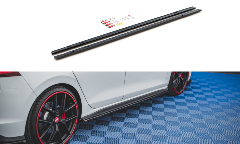 Maxton Seitenschweller Ansatz für Volkswagen Golf 8 GTI schwarz Hochglanz VW-GO-8-GTI-SD1-G