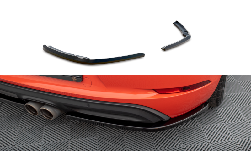 Maxton Heck Ansatz Flaps Diffusor für Porsche 718 Cayman 982c schwarz Hochglanz PO-CA-718-RSD1-G