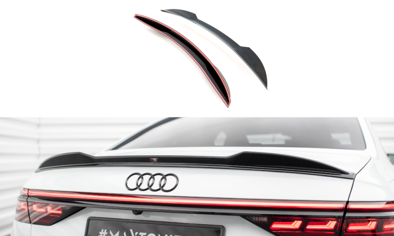 Maxton Spoiler CAP für 3D Audi A8 / A8 S-Line / S8 D5 schwarz Hochglanz AU-A8-D5-CAP1-G