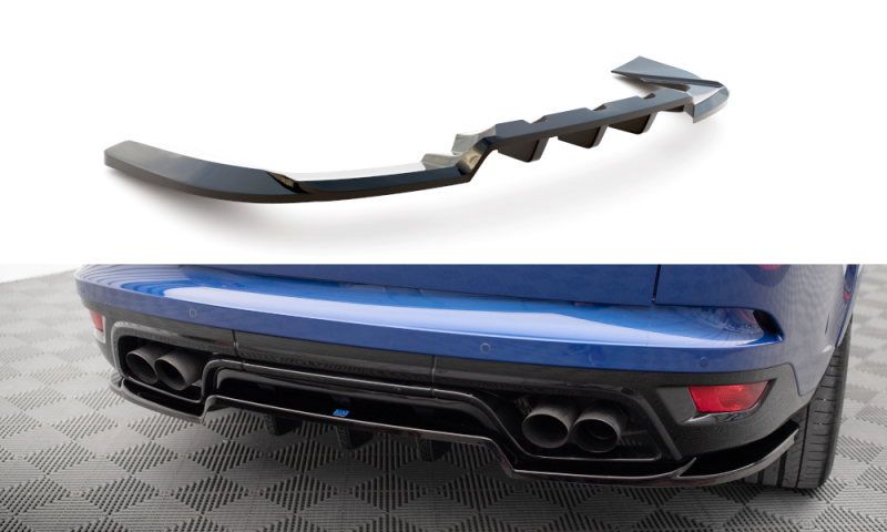 Maxton Mittlerer Diffusor Heck Ansatz DTM Look für Land Rover Range Rover Sport SVR Mk2 schwarz Hochglanz LR-RR-SPORT-2-SVR-RD1G+RD2-G