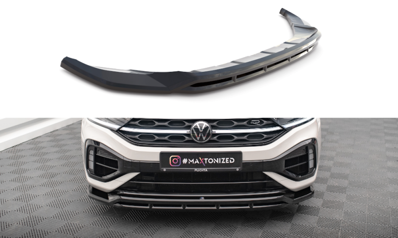 Maxton Front Ansatz V.1 für Volkswagen T-Roc R Mk1 Facelift schwarz Hochglanz VW-T-ROC-1-R-FD1G+FD1R-G