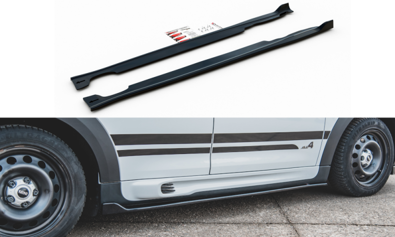 Maxton Seitenschweller Ansatz für Mini Countryman Mk1 JCW  schwarz Hochglanz MC-CO-S-1-SD1-G