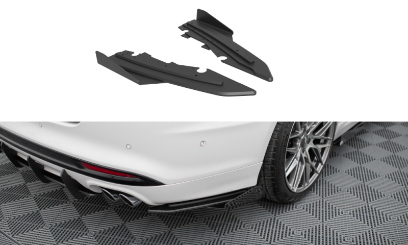 Maxton Street Pro Heck Ansatz Flaps Diffusor + Flaps Ford Mondeo Sport Mk5 Facelift / Fusion Sport Mk2 Facelift schwarz Hochglanz FOMO5FSPORTCNC-RSD1B+RSF1-G