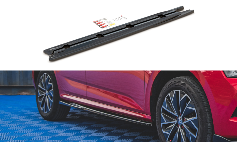 Maxton Seitenschweller Ansatz für Skoda Kamiq schwarz Hochglanz SK-KM-1-SD1-G