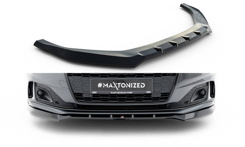 Maxton Front Ansatz V.2 Audi A5 F5 Facelift schwarz Hochglanz AU-A5-2F-SB-FD2-G