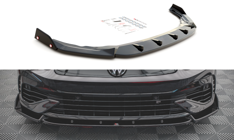 Maxton Front Ansatz +Flaps für V.2 Volkswagen Golf R Mk8 VW-GO-8-R-FD2G+FS
