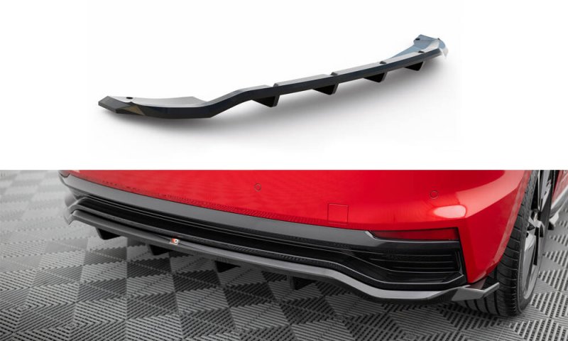 Maxton Mittlerer Cup Diffusor Heck Ansatz Skoda Fabia Monte Carlo Mk4 schwarz Hochglanz SK-FA-4-MC-RD1G+RD2-G
