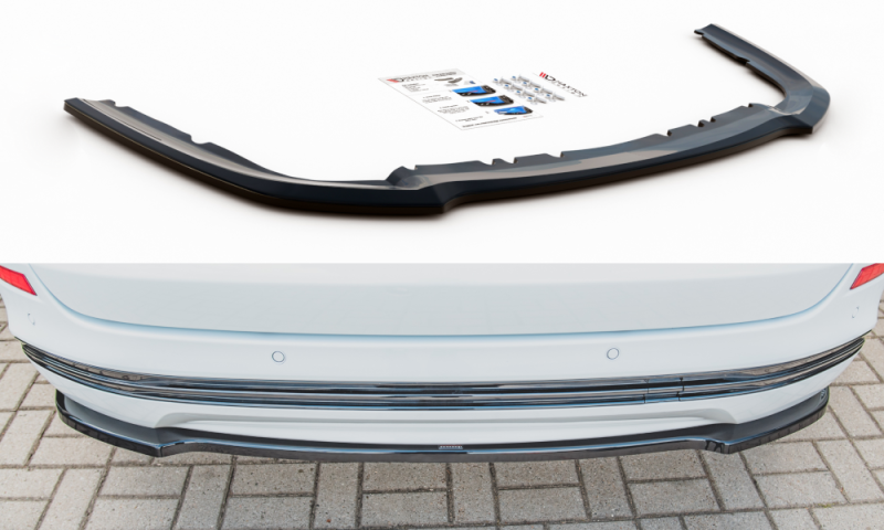 Maxton Mittlerer Diffusor Heck Ansatz für Ford Mondeo Kombi Platinium Mk5 Facelift schwarz Hochglanz FO-MO-5F-TI-ES-RD1-G