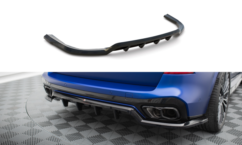 Maxton Mittlerer Cup Diffusor Heck Ansatz V.1 BMW X5 M-Paket G05 Facelift schwarz Hochglanz BM-X5-05F-MPACK-RD1G+RD3-G