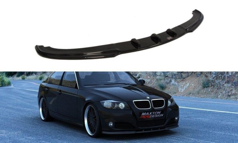 Maxton Front Ansatz V.1 für BMW 3er E90 / E91 Facelift schwarz Hochglanz BM-3-90F-FD1-G
