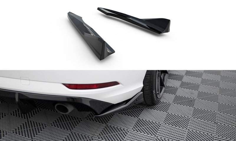 Maxton Heck Ansatz Flaps Diffusor V.2 Audi A3 Limousine 8V Facelift schwarz Hochglanz AU-A3-8VF-S-RSD2-G