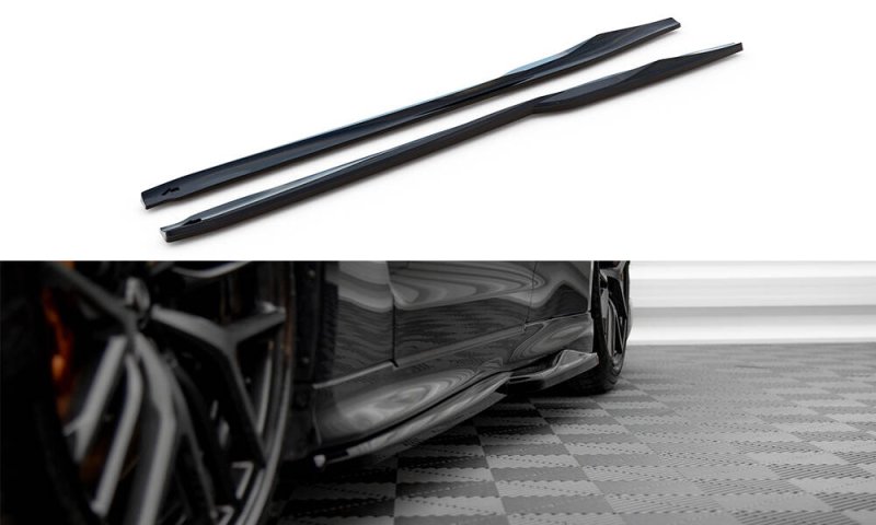 Maxton Seitenschweller Ansatz Nissan GTR R35 Facelift schwarz Hochglanz NI-GTR-4F3-SD1-G