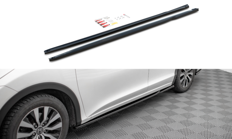 Maxton Seitenschweller Ansatz für Honda Civic Mk9 schwarz Hochglanz HO-CI-9-K-SD1-G