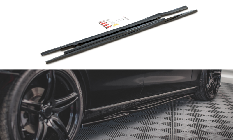Maxton Seitenschweller Ansatz für Mercedes-Benz E W213 schwarz Hochglanz ME-E-213-SD1-G