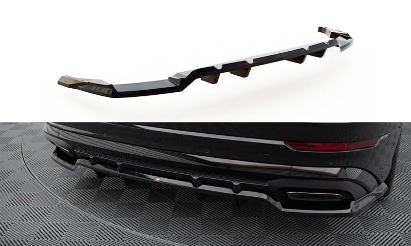 Maxton Mittlerer Cup Diffusor Heck Ansatz V.1 Audi SQ8 / Q8 S-Line Mk1 Facelift schwarz Hochglanz AU-Q8-1F-SLINE-RD1G+RD2-G