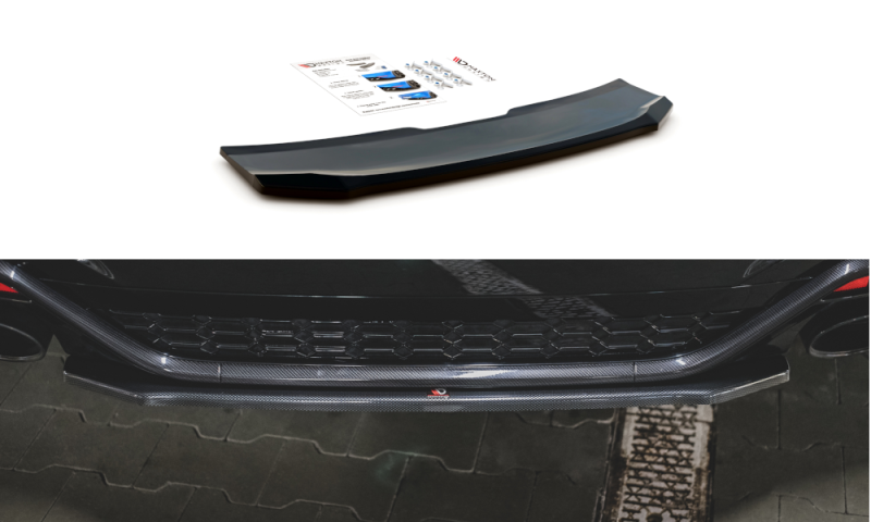 Maxton Mittlerer Diffusor Heck Ansatz für Audi RS5 F5 Facelift schwarz Hochglanz AU-RS5-2F-RD1-G