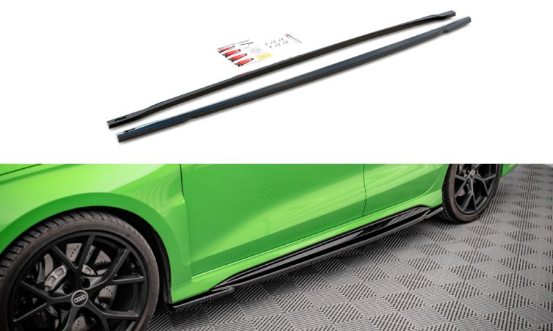 Maxton Seitenschweller Ansatz für Audi RS3 8Y schwarz Hochglanz AU-RS3-8Y-S-SD1-G