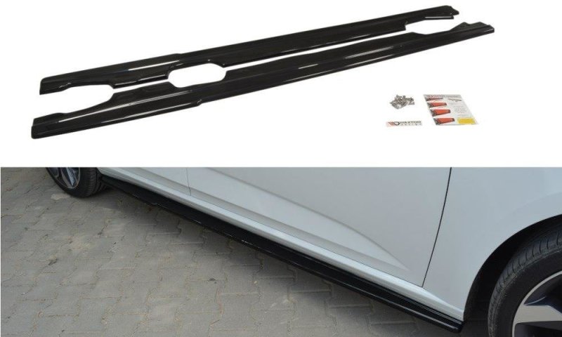 Maxton Seitenschweller Ansatz für Renault Megane Mk4 Hatchback schwarz Hochglanz RE-ME-4-SD1-G