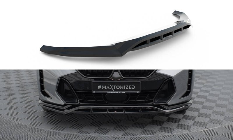 Maxton Front Ansatz V.1 BMW X6 M-Paket G06 Facelift schwarz Hochglanz BM-X6-G06F-MPACK-FD1G+FD1R-G