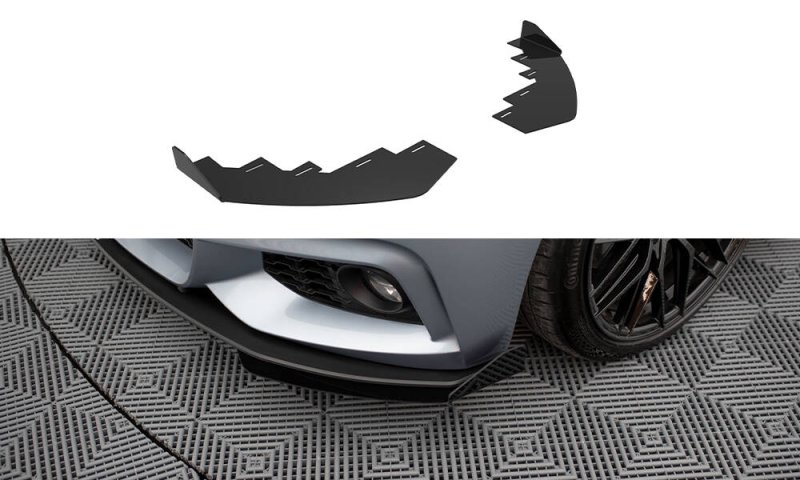 Maxton Front Flaps BMW 4er Coupe / Gran Coupe / Cabrio M-Paket F32 / F36 / F33 schwarz Hochglanz BM4F32MPACKCNC-FSF1-G