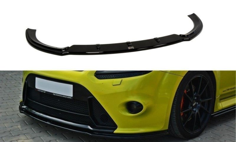 Maxton Front Ansatz V.2 für Ford Focus RS Mk2 schwarz Hochglanz FO-FO-2-RS-FD2-G