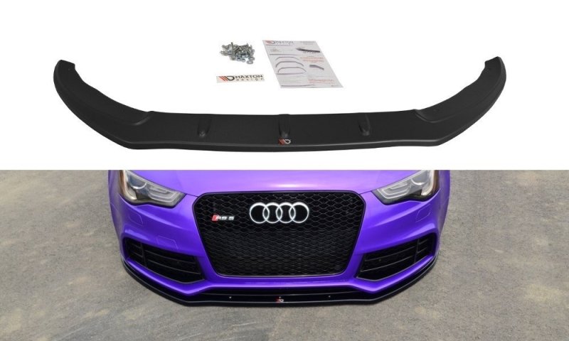 Maxton Front Ansatz für AUDI RS5 8T schwarz Hochglanz AU-RS5-1/1F-FD1-G