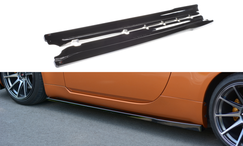 Maxton Seitenschweller Ansatz für NISSAN 350Z schwarz Hochglanz NI-350-SD1-G