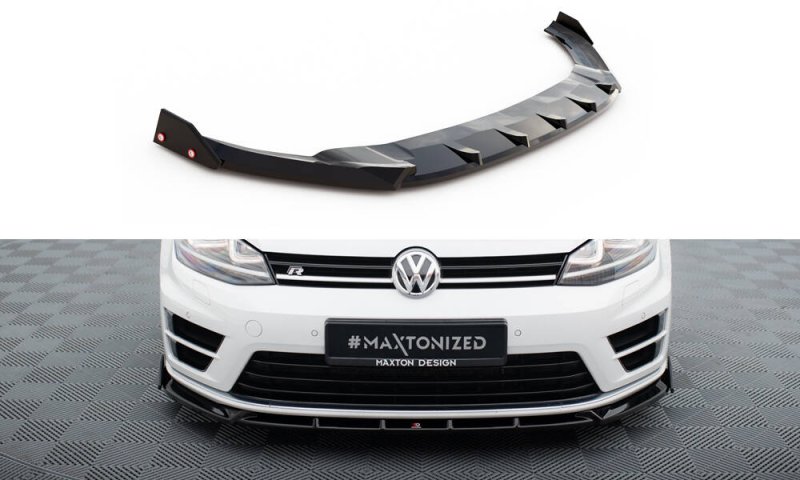 Maxton Front Ansatz V.5 + Flaps VW Golf R / R-Line Mk7 VW-GO-7-R-FD5G+FSF1B