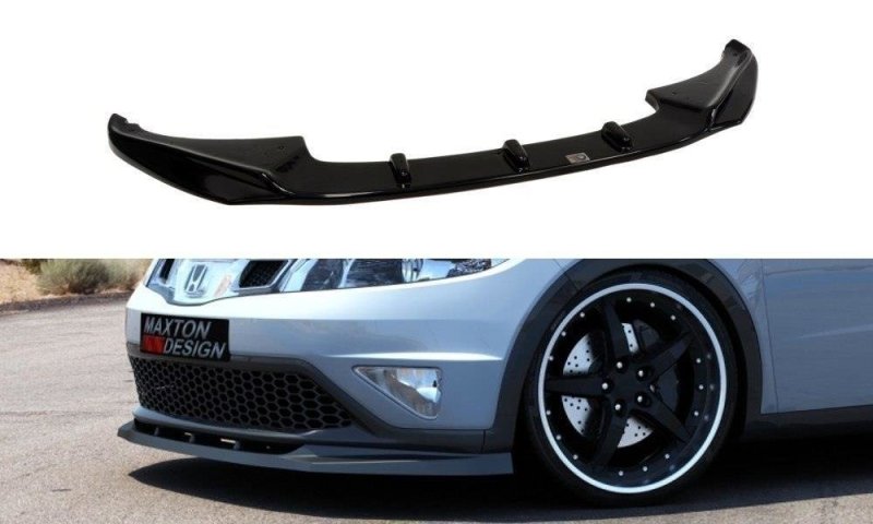 Maxton Front Ansatz für HONDA CIVIC MK8 Facelift schwarz Hochglanz HO-CI-8F-FD1-G