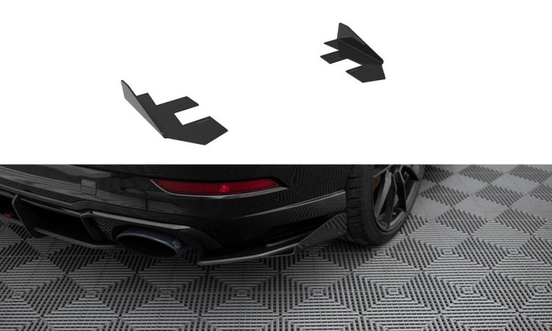Maxton Hintere Seiten Flaps Audi RS3 Limousine 8V Facelift schwarz Hochglanz AURS38VFSCNC-RSF1-G
