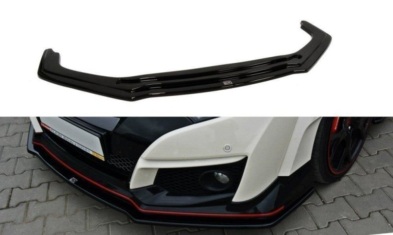 Maxton Front Ansatz für v.1 HONDA CIVIC IX TYPE R schwarz Hochglanz HO-CI-9-TYPE-R-FD1-G