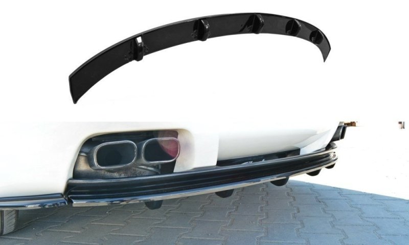 Maxton Mittlerer Diffusor Heck Ansatz für Alfa Romeo Brera im DTM LOOK schwarz Hochglanz AL-BR-1-RD1+RD2-G
