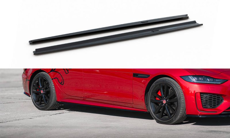 Maxton Seitenschweller Ansatz Jaguar XE R-Dynamic X760 Facelift schwarz Hochglanz JA-XE-1F-RDYNAMIC-SD1-G