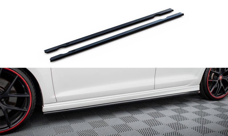 Maxton Seitenschweller Ansatz V.3 VW Golf R / R-Line Mk7 schwarz Hochglanz VW-GO-7-R-SD3-G