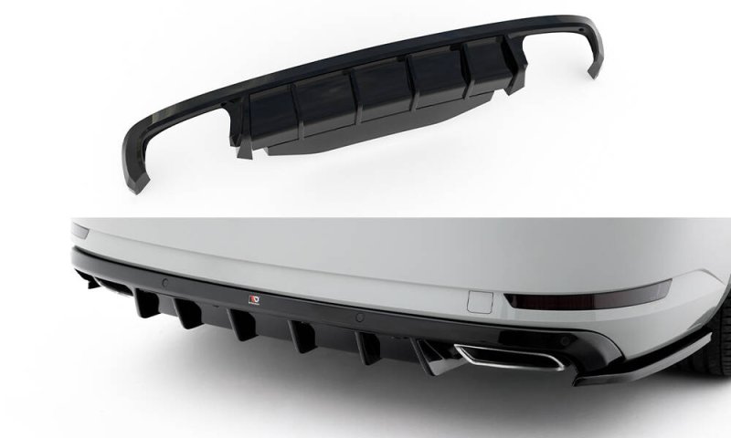 Maxton Diffusor Heck Ansatz Skoda Superb Liftback / Combi Mk3 schwarz Hochglanz SK-SU-3-RS2G+RS2R-G