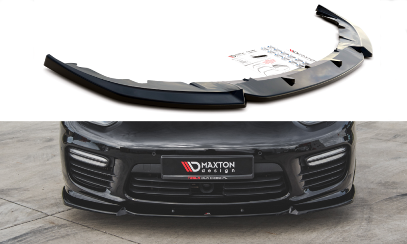 Maxton Front Ansatz V.1 für Porsche Panamera Turbo 970 Facelift schwarz Hochglanz PO-PA-970-T-FD1-G