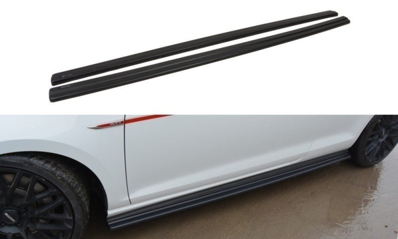 Maxton Seitenschweller Ansatz für VW GOLF 7 GTI PREFACE/FACELIFT (breit) schwarz Hochglanz VW-GO-7/7F-GTI-SD1-G