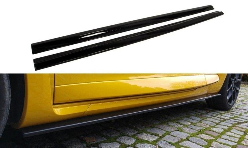 Maxton Seitenschweller Ansatz für RENAULT MEGANE 3 RS schwarz Hochglanz RE-ME-3-RS-SD1-G