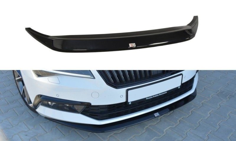 Maxton Front Ansatz V.1 für Skoda Superb Mk3 schwarz Hochglanz SK-SU-3-FD1-G