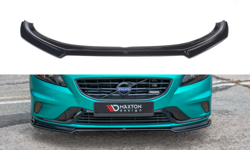 Maxton Front Ansatz für Volvo V40 R-design schwarz Hochglanz VO-V40-2-RDESIGN-FD1-G