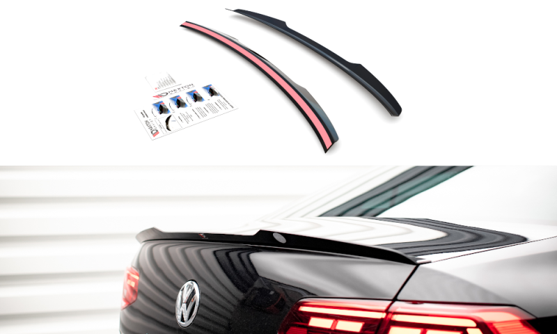 Maxton Spoiler CAP für Volkswagen Passat Limousine B8 Facelift schwarz Hochglanz VW-PA-B8F-CAP1-G