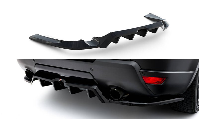 Maxton Mittlerer Cup Diffusor Heck Ansatz Land Rover Range Rover Sport Mk2 schwarz Hochglanz LR-RR-SPORT-2-RD1G+RD2-G