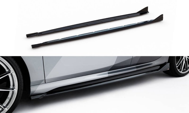 Maxton Seitenschweller Ansatz V.2 BMW 1er M-Paket F70 schwarz Hochglanz BM-1-70-M-SD2-G