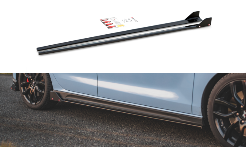 Maxton Seitenschweller Ansatz + Flaps  V.5 Hyundai I30 N Mk3 / Mk3 FL Hatchback/Fastback HY-I30-3-N-SD5G+S