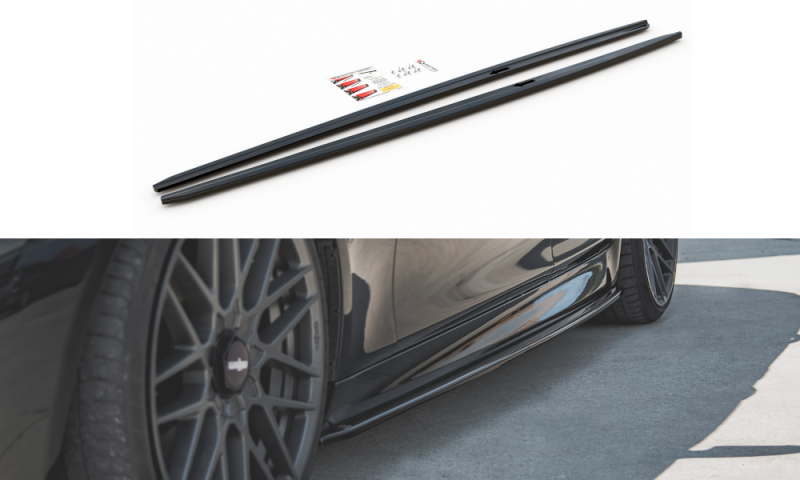Maxton Seitenschweller Ansatz für V.2 für BMW 5er F10/F11 M-Paket schwarz Hochglanz BM-5-11-MPACK-SD2-G